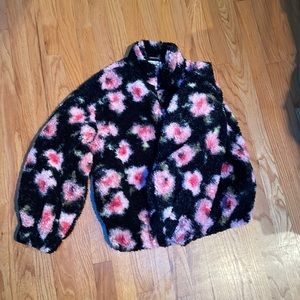 Sandy liang target collab flower fuzzy jacket